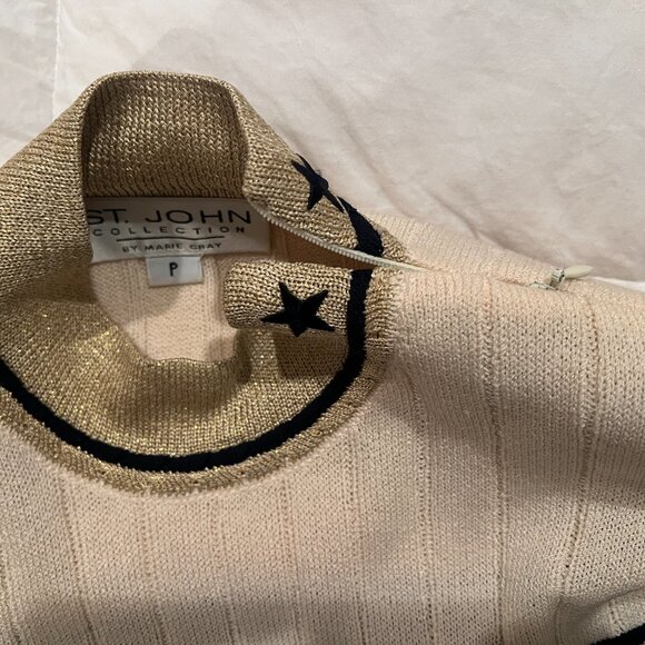 Vintage St. John Collection by Marie Gray Nautical knit sweater size P - Picture 7 of 7